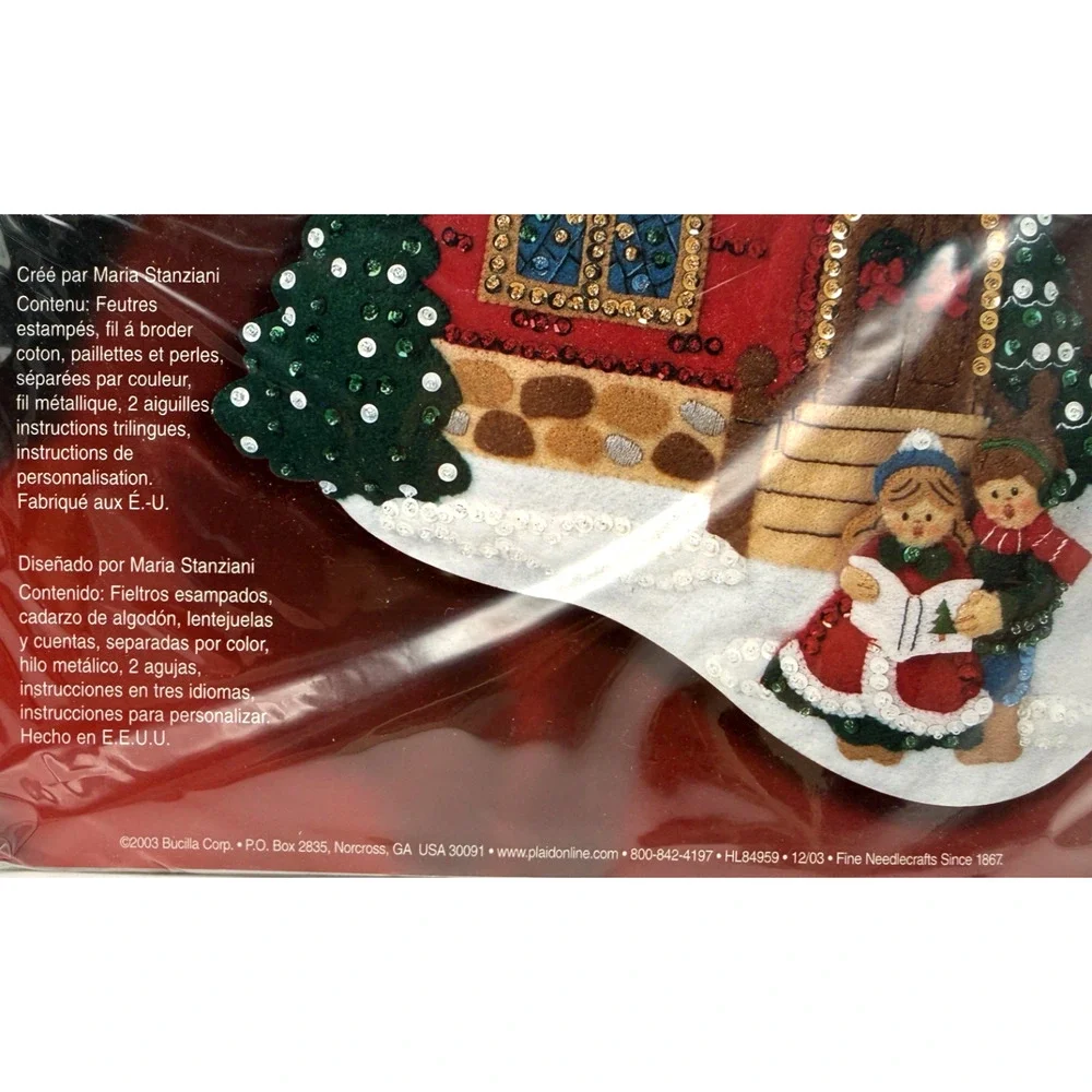 Bucilla Felt Christmas Stocking Kit O Holy Night 84959 Church 18